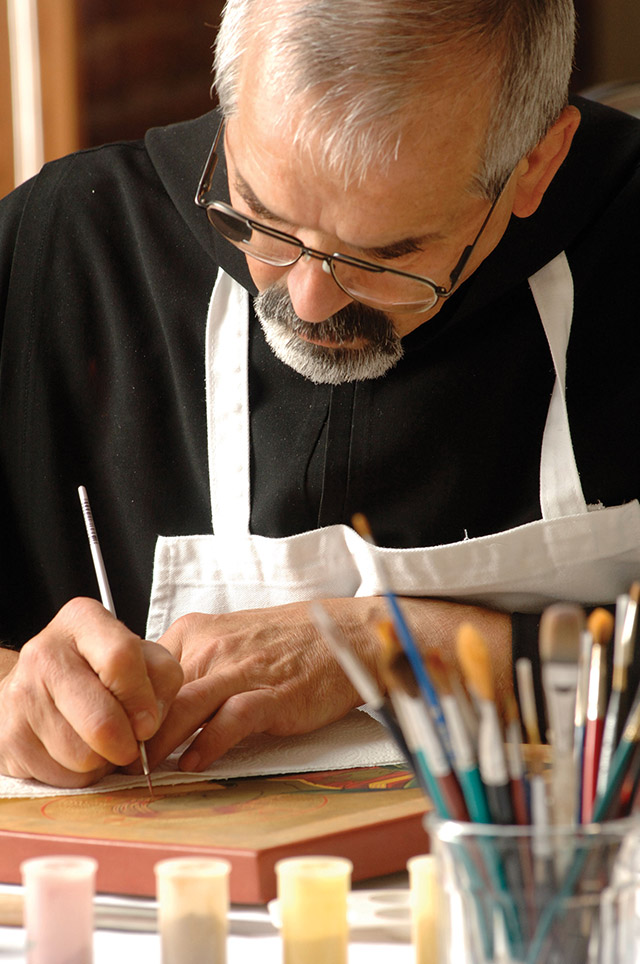 Father John Meoska, O.S.B., an artist and carpenter of St. John’s Abbey in Collegeville, Minnesota. 