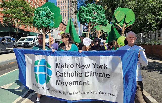 Participants in a climate march in New York City.