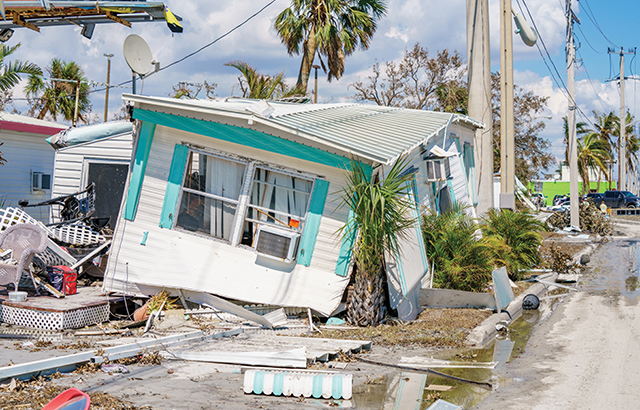 Damaged trailer park