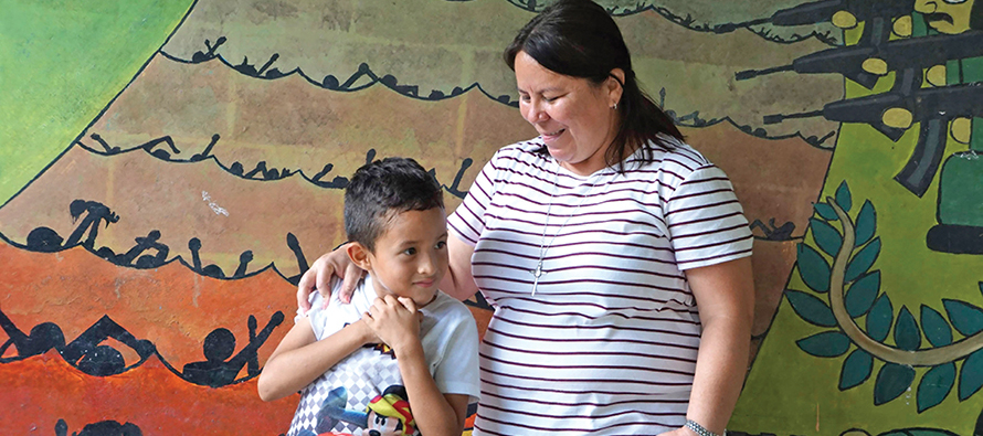 Sister Vilma Franco, S.P. with one of the many children in her ministry in El Salvador, her home country. 